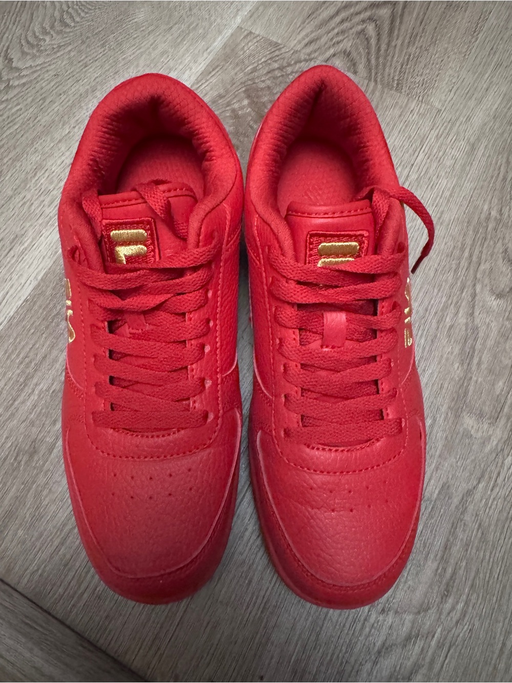 Fila Ruby Red Gold Sneakers Women’s Size 9 Low Top Athletic Shoes